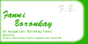 fanni boronkay business card